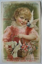 Lewiston MN Old 1894 Calendar Girl & Birds Hoyt's German Cologne; nr St. Charles picture