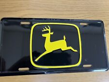 GENUINE JOHN DEERE NEW BLACK WITH YELLOW DEERE LICENSE PLATE picture