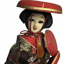 Antique Hand Crafted Nishi Geisha Silk Heubach Doll Figurine 11”  picture