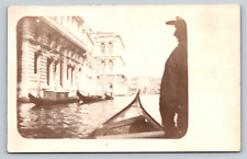 Venice Italy rppc real photo 1904-20s Gondola Gondolas boats canal Postcard picture
