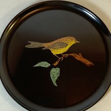 Couroc Yellow Warbler Plate 1960s Inlaid Plate Monterey California MCM Classic picture