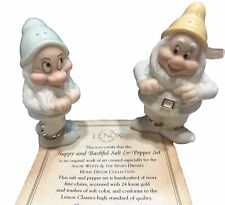 LENOX / DiISNEY  HAPPY  & BASHFUL Collection Salt/Pepper Shaker W/COA Never Used picture