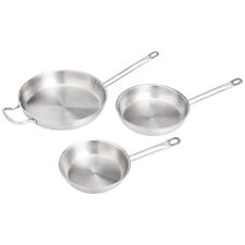  3-Piece Stainless Steel Aluminum-Clad Fry Pan Set with 8