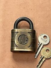 Hardened Antique/Vintage YALE Padlock Pin Tumbler Works Comes with 2 Keys picture