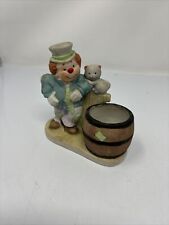 Vintage Jasco Ceramic Circus Clown Hobo Luvkins Figurine- Candle ~ 4.5” H picture