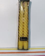 Vintage NOS Yellow Spiral Candles 7.5” picture