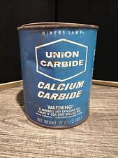 UNION CARBIDE Miners Lamp Calcium Carbide EMPTY 2 LB Metal Tin Can w/ Lid (PJF) picture