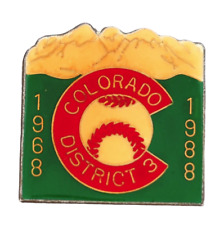 VTG 1968 - 1988 Colorado Little League Baseball Lapel Hat Pin District 3 picture