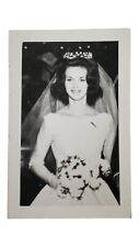 Small Vintage Black & White Bride Wedding Portrait Photograph Candid Unframed picture