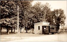 RPPC Waterbury Vermont VT View of Trolley Car no.3 at Ctr Park Postcard X15 picture