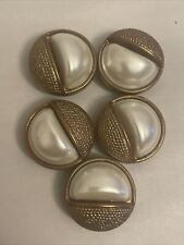 Vintage  Button Covers Set of 5 Faux Pearl picture