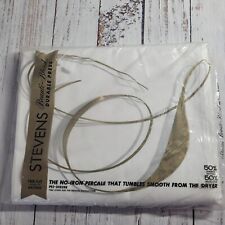 VINTAGE STEVENS TWIN FLAT SHEET WHITE BEAUTI-BLEND MADE IN USA picture