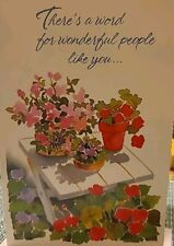 Vintage American Greetings Forget Me Not Unused Card With Red Flowers picture