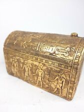 ANTIQUE ANCIENT EGYPTIAN PHARAONIC Jewelry Box Gold Art Crafts God Osiris Nut picture
