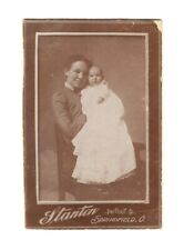 1902 Antique CDV Photo Young Victorian Mother & Baby Kid Child Springfield Ohio picture