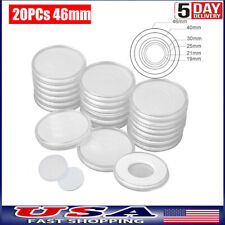 100 Pieces 46mm Coin Capsules with Black Foam Gasket and Coin Foam Storage  Box picture