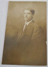 Antique Real Photo Postcard Young Man in Suit Unmailed picture