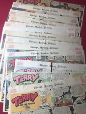 TERRY AND THE PIRATES Newspaper Comic Lot x13 Color Weekly Comic Strips 1942 picture
