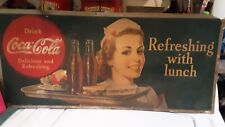 Vintage Cardboard Coke Advertising Poster.1940. picture