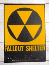 1960s Fallout Shelter Department of Defense Cold War Galvanized Steel Sign picture
