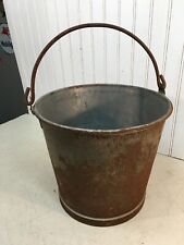 Antique Atlantic Oil Metal Ware Stainless Steel Wash Pail 5 Gallon picture