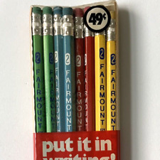 Vtg Empire Fairmount #2 Pencils, Pkg of 8, Green Blue Red Yellow USA New Opened picture