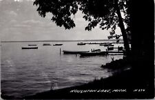 Real Photo Postcard View of Boats on Houghton Lake, Michigan picture