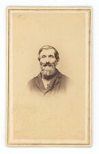 Antique CDV Circa 1860s Rugged Older Man With Long Beard Wearing Coat picture