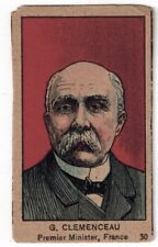 Mayfair Novelty War Leaders WW 1 Trading Card W545  # 30 G. CLEMENCEAU  1920 picture