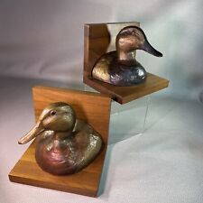 Chesapeake Reproductions Mallard Duck Couple Bookends Cold Cast In Bronze picture