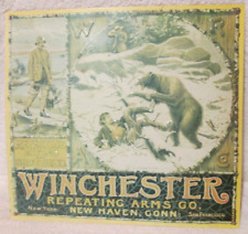 VINTAGE WINCHESTER REPEATING ARMS CO 1991 REPEATING RIFLES & SHOT GUNS TIN SIGN picture