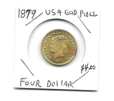 1879 REPLICA FOUR DOLLAR STELLA COILED HAIR GOLD PIECE - REPRODUCTION - COPY picture