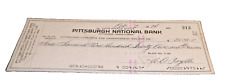FEBRUARY 1974 PC&Y PITTSBURGH CHARTIERS AND YOUGHIOGHENY RAILROAD COMPANY CHECK picture
