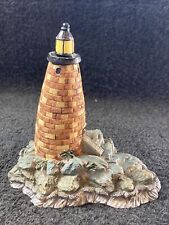 Vintage Miniature Resin Brown & Yellow Cabin & Lighthouse Nautical picture