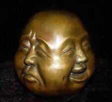 Rare chinese tibet brass 4 faces buddha head statue  picture