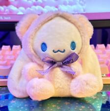 Sanrio Cinnamoroll x Teddy Bear Cosplay Plush Keychain Gold Toned Clasp Keyring picture