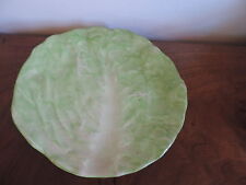 Antique Pottery Plate New Milford Wannopee Lettuce Leaf Green Cabbage Majolica picture