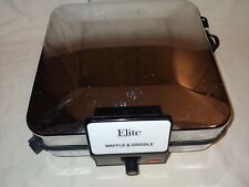 Vintage ELITE by Maxi-Matic Chrome Waffle Iron & Griddle EBG-980 TESTED WORKING picture