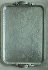VTG Trade Continental Hand Wrought 574 Chrysanthemum Aluminum Tray, leaf handles picture