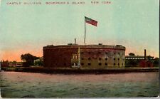 Governor's Island NY-New York, Castle William, U.S Flag, Vintage Postcard unp picture