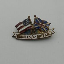 Bundles For Britain World War II Lapel Pin Military Enamel Gold Tone picture