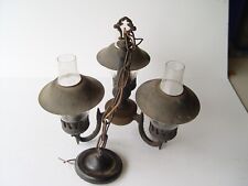 Vintage Black Metal Wrought Iron Hanging Chimney Light with Shades  Chandelier picture