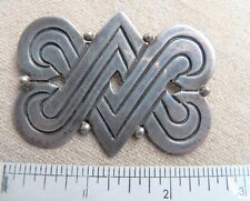 vintage  HECTOR AGUILAR Taxco  940 Silver Brooch - LARGE - Pre-Columbian style picture