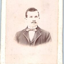 c1880s Exeter, NH Handsome Man Mustache Cabinet Card Photo Folsom Carslile B20 picture