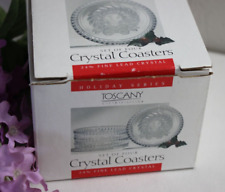 (4) VTG Toscany Crystal Holiday Christmas Wreath Coasters NIB New picture