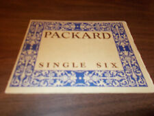 Early 1920s Packard Single Six 12-page Sales Catalog picture