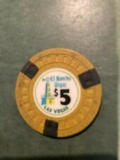 El Rancho Vegas Hotel $5.00 Casino Chip 1950's Hub Mold 1950's Las Vegas Nevada picture