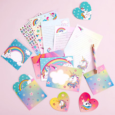 Unicorn Stationery Set - 69 PCS Letter Writing Paper Kit for Girls Kids Children picture
