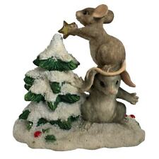 Vintage Silvestri Charming Tails Figurine Christmas Tree Mouse Bunny Teamwork picture