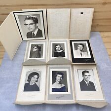 Vintage Class of 1958 Lot Of 7 High School Senior Portraits in Cardboard Display picture
